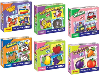 Frank Set of 6 First 3 in 1 Puzzles for Kids(90 Pieces)