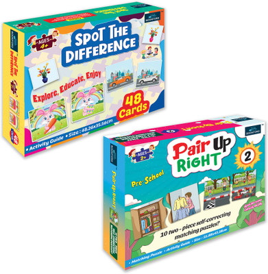 BOOKFORD Exciting Puzzle Combo Set of 2 Jigsaw Puzzle-Spot the diff. & Pair Up Right 2(68 Pieces)