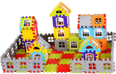 ELEXN Happy House Building Blocks, Learning/Educational Puzzle Toy,Best Gift for Kids(52 Pieces)