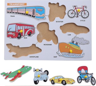 HIGHSEAS Wooden Puzzle Board of Transport Vehicles for Kids Learning Transport Puzzle Toy(1 Pieces)