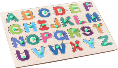 Toystic Wooden Educational Creative learning A To Z English Alphabets Board Puzzle(27 Pieces)