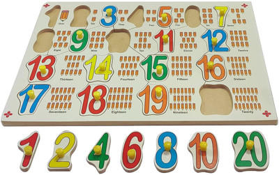 Plus Shine 1-20 Numbers Wooden Puzzles Toys Educational Learning Letters & Number Puzzle(1 Pieces)