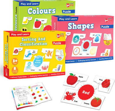 Little Berry Shape, Colour, Sorting & Classification Puzzle Combo For Kids With Activity Book(120 Pieces)