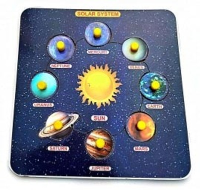 BUY SURETY Wooden Identification Solar System Puzzle Blocks Outer Space Learning Peg Toys(1 Pieces)