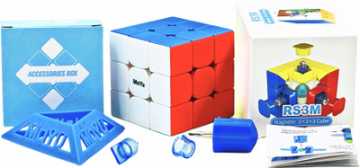 D ETERNAL Cube MoYu Rs3M 2020 3X3 Magnetic Speedcube Stickerless Magnetic 3x3x3 Cube(1 Pieces)