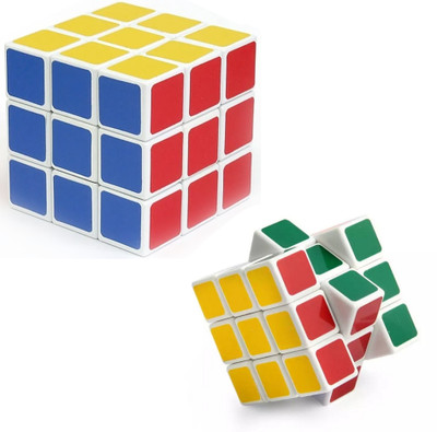 Khelna Bati 2 In 1 High-speed magic cube with an extremely smooth 3x3x3 design(2 Pieces)