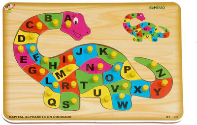 EL SMO Wooden Puzzle for Kids Educational English Alphabet 26Letter Upper Case Learning(26 Pieces)