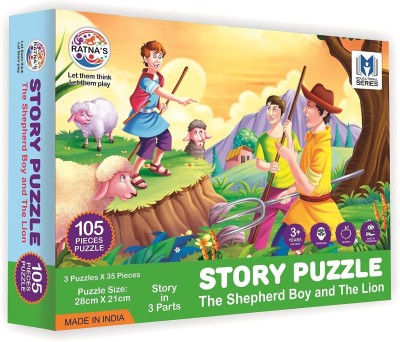 PuzzlePal Story Puzzle Shepherd Boy & Lion(140 Pieces)