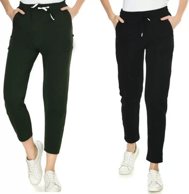 CitySquad Solid Women Black, Dark Green Track Pants