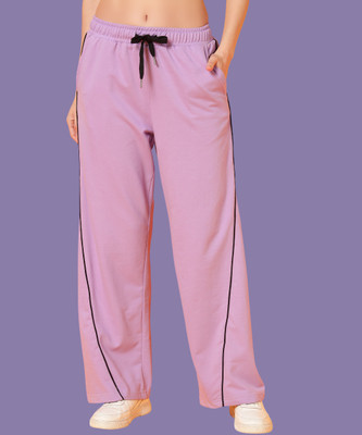 Mast & Harbour Solid Women Purple Track Pants