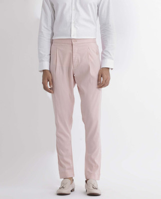 RARE RABBIT Slim Fit Men Pink Trousers