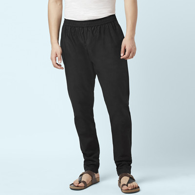 Indus Route by Pantaloons Solid Men Black Track Pants