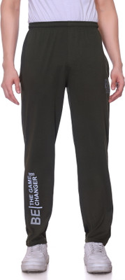 XENIOS Self Design Men Dark Green Track Pants