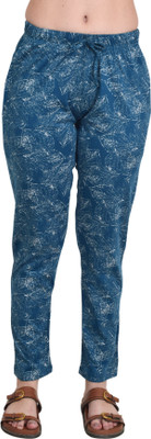 ATHOME Printed Women Dark Blue Track Pants