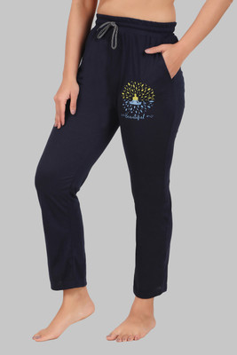 HouseOfCommon Solid Women Blue Track Pants