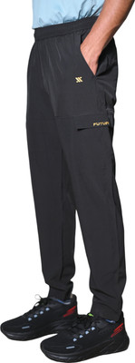 SPAAC Solid Men Black Track Pants