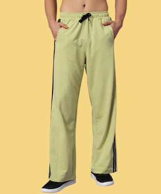 Datalact Solid Men Light Green Track Pants
