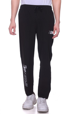 XENIOS Solid Men Black Track Pants