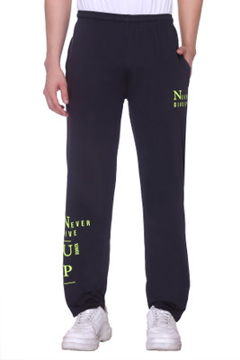 XENIOS Printed Men Black Track Pants