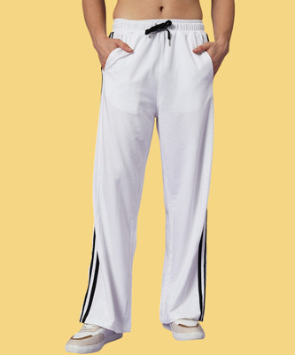 Tdoc Striped Men White Track Pants