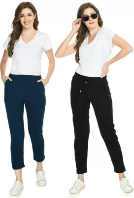 MODERNSSHOP Solid Women Black, Dark Blue Track Pants
