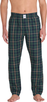 U.S. POLO ASSN. Checkered Men Green Track Pants