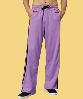 Datalact Solid Men Purple Track Pants