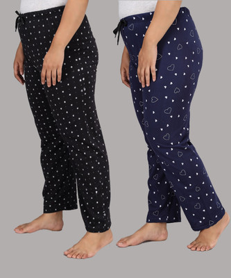 Christy World Printed Women Black, Dark Blue Track Pants