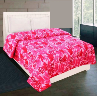 dua fashion hub Rose Pink Double Bed Quilt/Razai Cover Polyester Batting(85 inch x 90 inch)