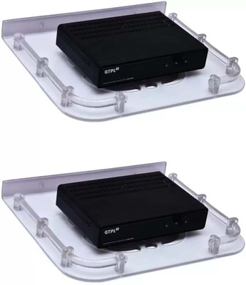 NETVULL Set Top Box Stand/DTH Stand/WIFI Router Stand , Wall Mount Plastic Wall Shelf(Number of Shelves - 2, White)