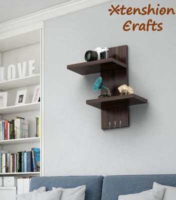 Baksh Bros Wall Shelf For Living Room and Bedroom Wall Mount Tv_S7 Wooden Wall Shelf(Number of Shelves - 2, Black)