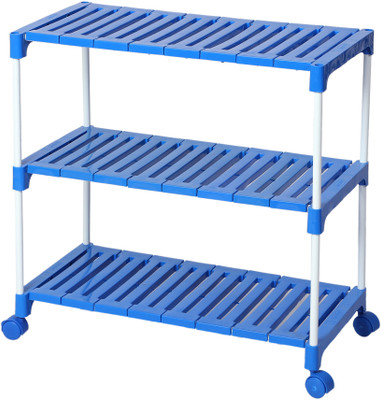 YMRR Plastic, Aluminium Wall Shelf(Number of Shelves - 3, Blue)