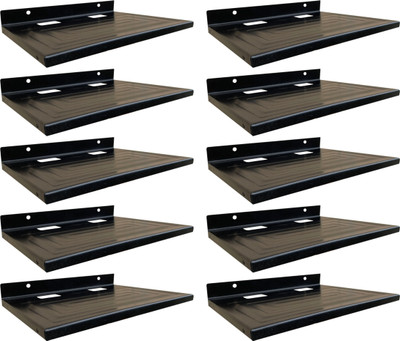 DeskFlex Wall Mount Set Top Box Stand For TV, Setup Box Holder Wall Shelf, Pack Of 10 Iron Wall Shelf(Number of Shelves - 10, Black)