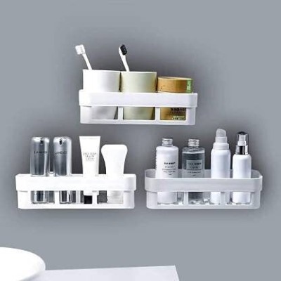 eshopy Plastic Wall Shelf(Number of Shelves - 1, White)