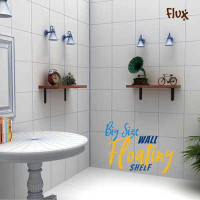 Flux Level up your walls Pack Of 2 brown floating shelves. Easy décor for any room. Particle Board Wall Shelf(Number of Shelves - 1, Brown)