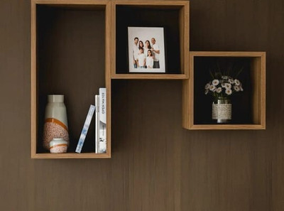 TheGoodLuck Wooden Floating Shelf for Wall , wall cabinet , wall shelves Particle Board Wall Shelf(Number of Shelves - 3, Brown)