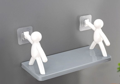I KHODAL MULTIPURPOSE STAND HOLDER
SELF ADHESIVE STORAGE STAND Plastic Wall Shelf(Number of Shelves - 2, White)