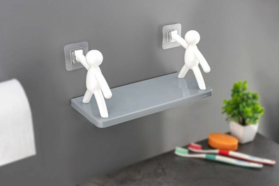 DECORHUB Multipurpose Wall Mount Self Adhesive Floating Shelf 6*968 Plastic Wall Shelf(Number of Shelves - 1)