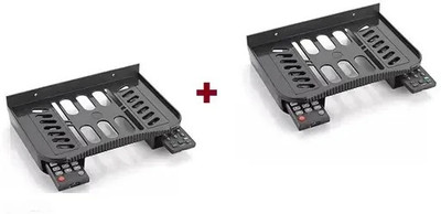 KEATON Wall Mount Router Stand Set top Box Stand Setup Box Shelves Remote Holder Plastic Wall Shelf(Number of Shelves - 2, Black)
