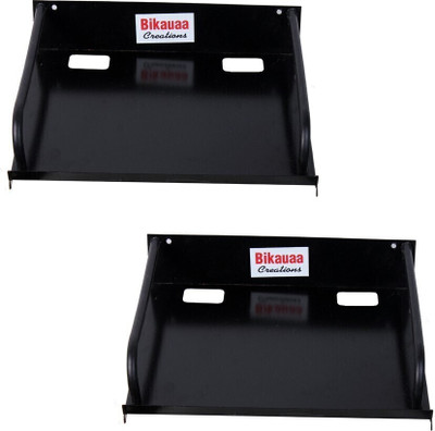 Bikauaa Multi-Purpose Wall Mount Set Top Box Stand |Wifi Stand Iron Wall Shelf(Number of Shelves - 2, Black)