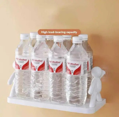 SJK Self Adhesive Multi-Purpose Wall Hanging Humanoid floating Shelf 1.2668 Plastic Wall Shelf(Number of Shelves - 1, White)