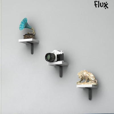 Flux Floating Wall Mounting Shelves for Living Room, Bedroom, Kitchen & Home Decor Particle Board Wall Shelf(Number of Shelves - 1, White)