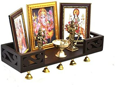 Himanshu Craft Wooden Home Temple/Pooja Mandir / Pooja Stand / Wooden Mandir / Pooja Shelf MDF (Medium Density Fiber) Wall Shelf(Number of Shelves - 1, Brown)