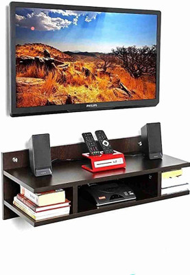 Umar crafts LED Set Top box Wooden Wall Shelf(Number of Shelves - 3, Brown)