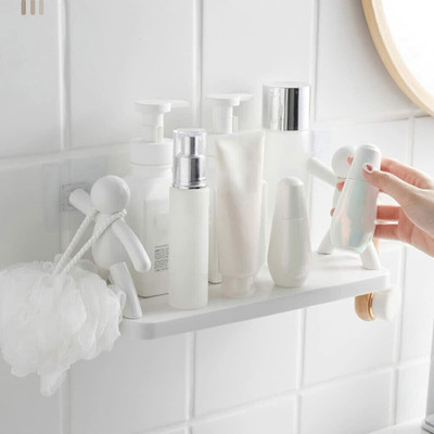 decoroid Multipurpose Wall Mount Self Adhesive Floating Shelf 11.1091 Plastic Wall Shelf(Number of Shelves - 1, White)