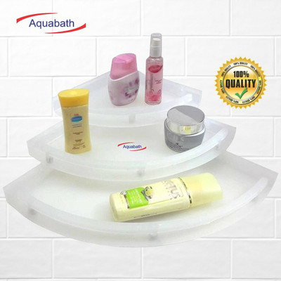 ViaZAID Unbreakable Multipurpose Corner Set of 3/Plastic Wall Shelf Plastic Wall Shelf(Number of Shelves - 3, White)