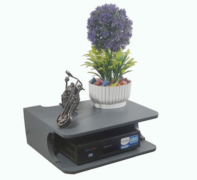 Star Handicrafts Wall T.V Set up Box Stand, Wifi Stand Wall Hanging Mounted Shelf MDF (Medium Density Fiber) Wall Shelf(Number of Shelves - 2, Black)