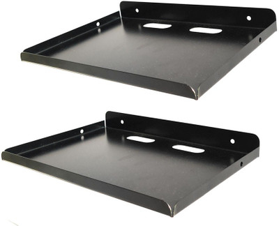 EXORA Set top Box Stand | Dish Tv Stand |Wall Mount Metal Set Top Box Stand Iron Wall Shelf(Number of Shelves - 2, Black)