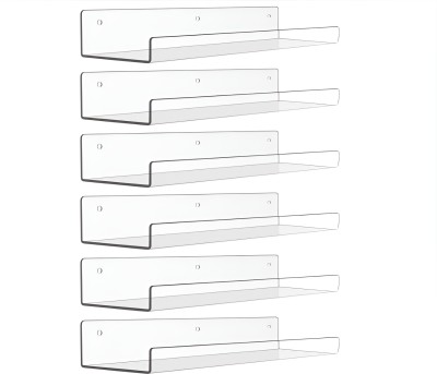 Wizzartprints Acrylic Wall Shelf(Number of Shelves - 6, White)