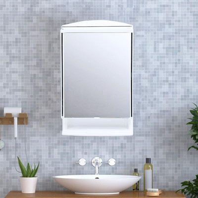 URBAN CHOICE storage washbasin rack and shelf Polypropylene Wall Shelf(Number of Shelves - 6, White)